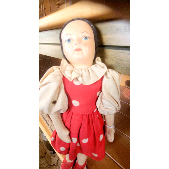 1940's Vintage "Polish Girl"  Doll Made in Poland - Picture 4 of 10